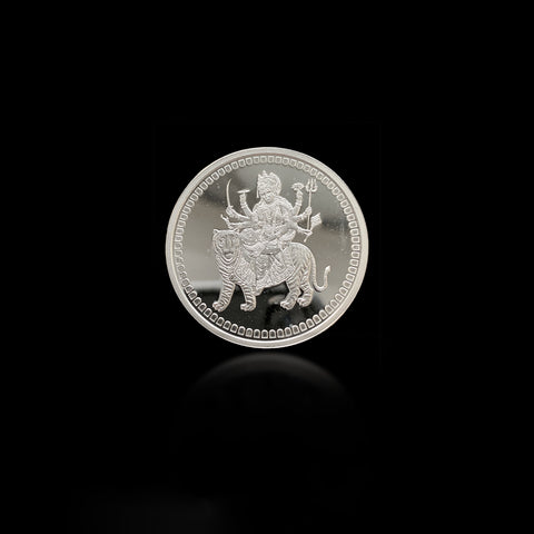 10g Silver Non Colour Durga Coin-1 pc