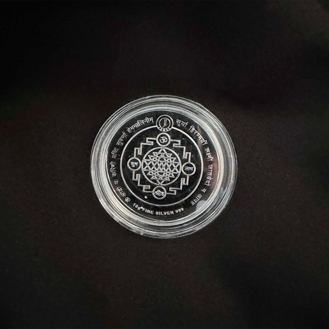 10g 999 Purity Silver Non Colour Ganesh Laxmi Saroswati Coin-1pc