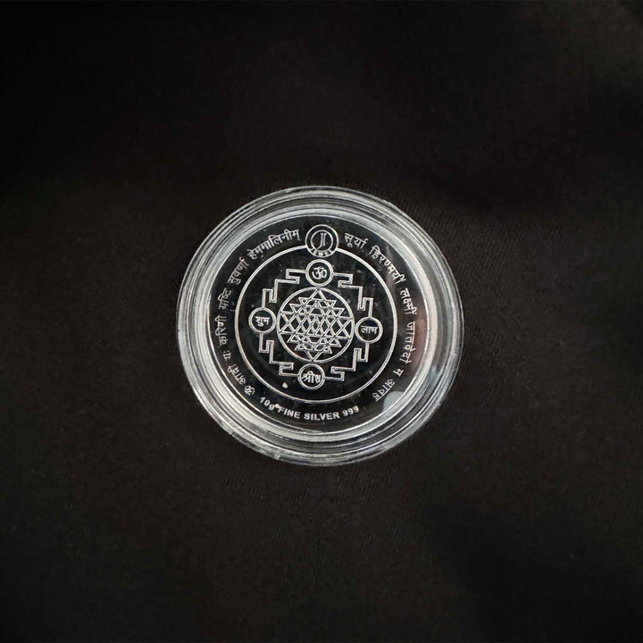10g 999 Purity Silver Non Colour Ganesh Laxmi Saroswati Coin-1pc