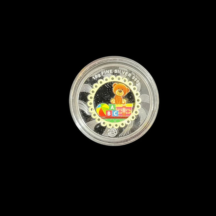 10g Silver Colour Teddy Bear Coin-1pc - RB Diamond Jewellers
