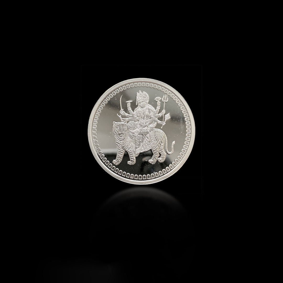 10g Silver Non Colour Durga Coin-1 pc - RB Diamond Jewellers