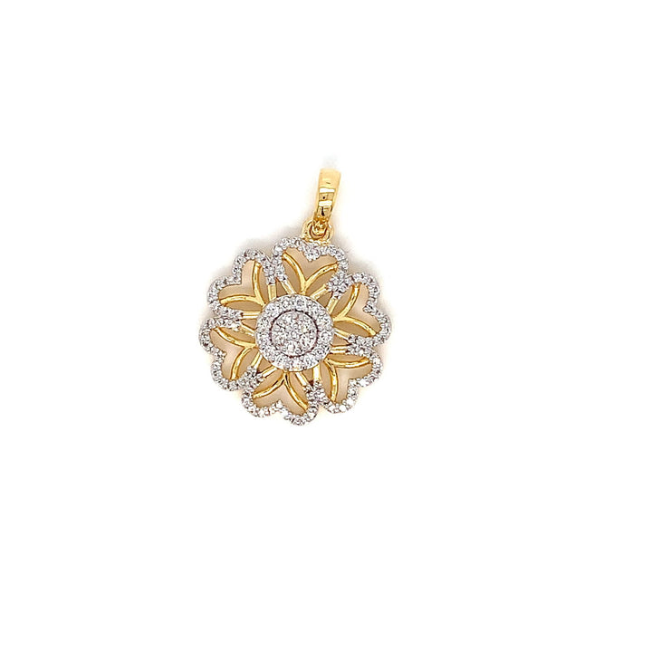 14K YG Cluster Diamond Pendant-1pc - RB Diamond Jewellers