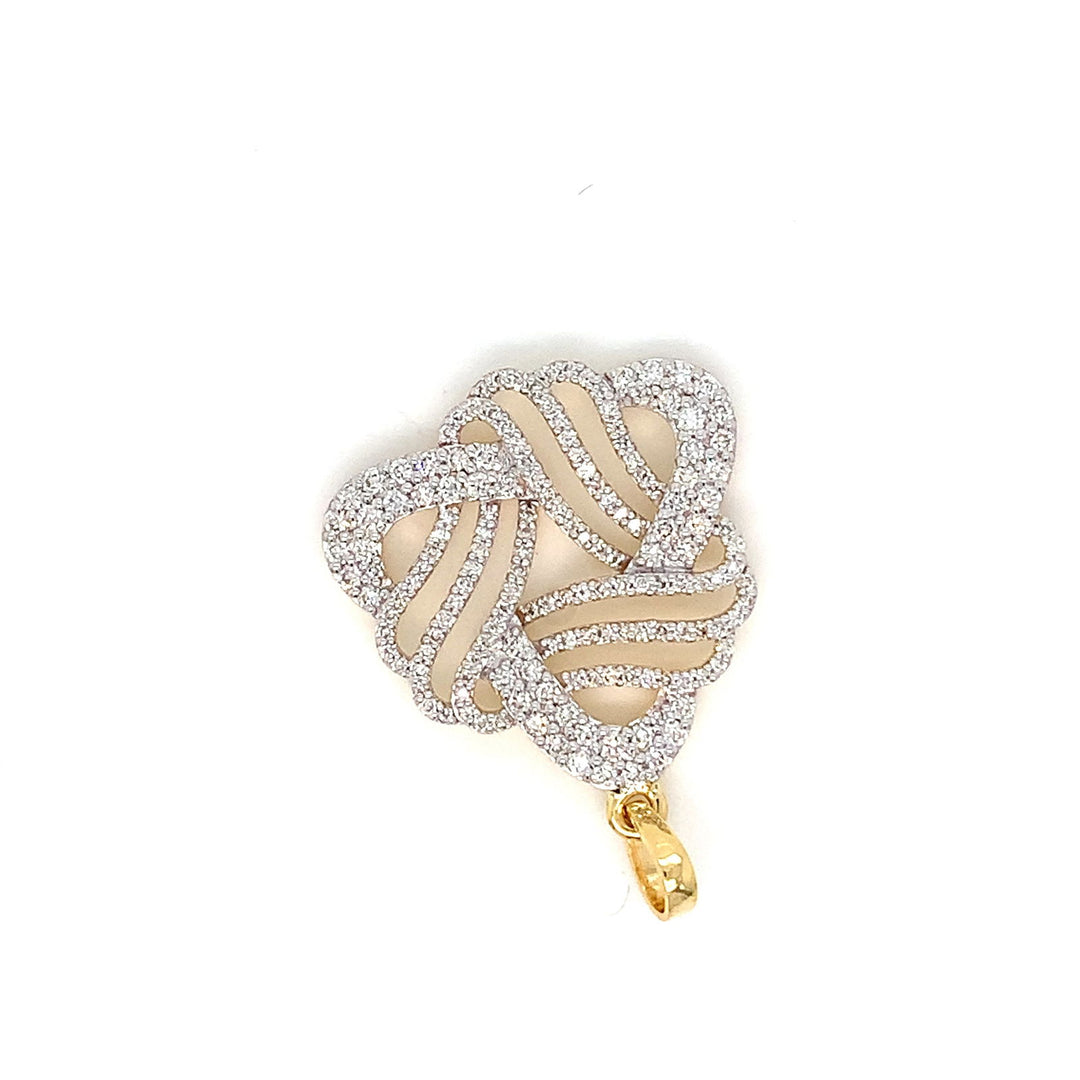 14K YG Cluster Diamond Pendant-1pc - RB Diamond Jewellers