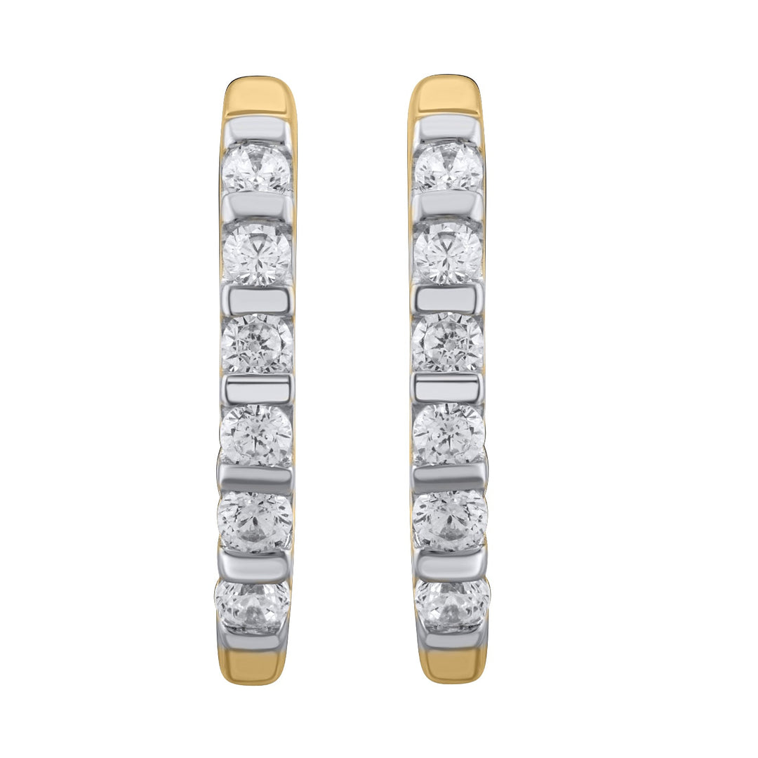 14K YG Huggie Diamond Earring-1pair - RB Diamond Jewellers