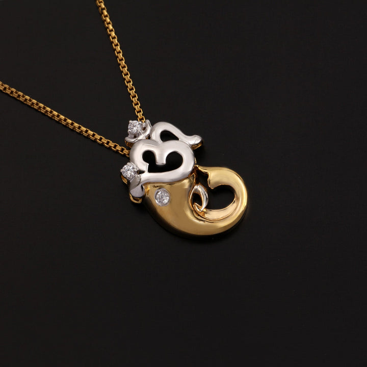 14K YG Unisex OM Ganesh Diamond Pendant-1pc - RB Diamond Jewellers
