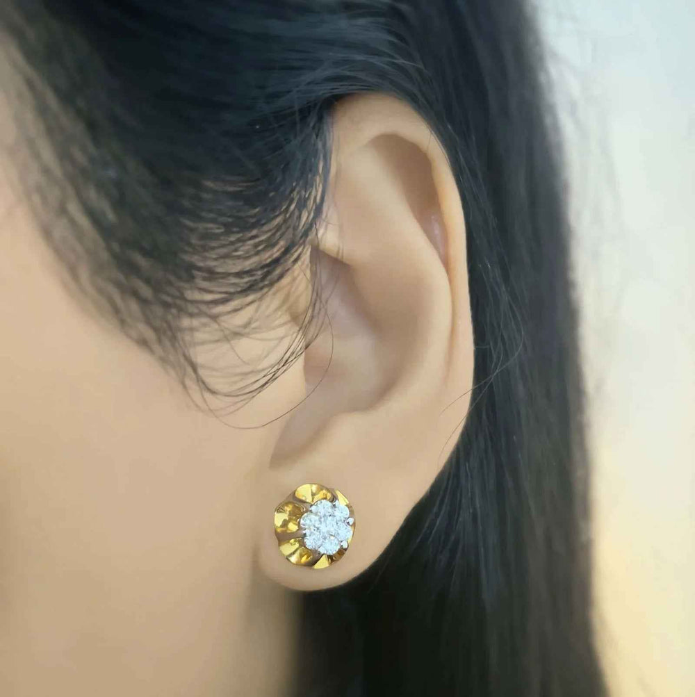 14k YG Diamond Stud Earring