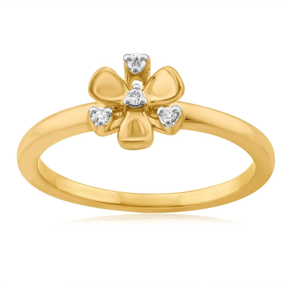 18K YG Fancy Flower Women Ring-1pc - RB Diamond Jewellers