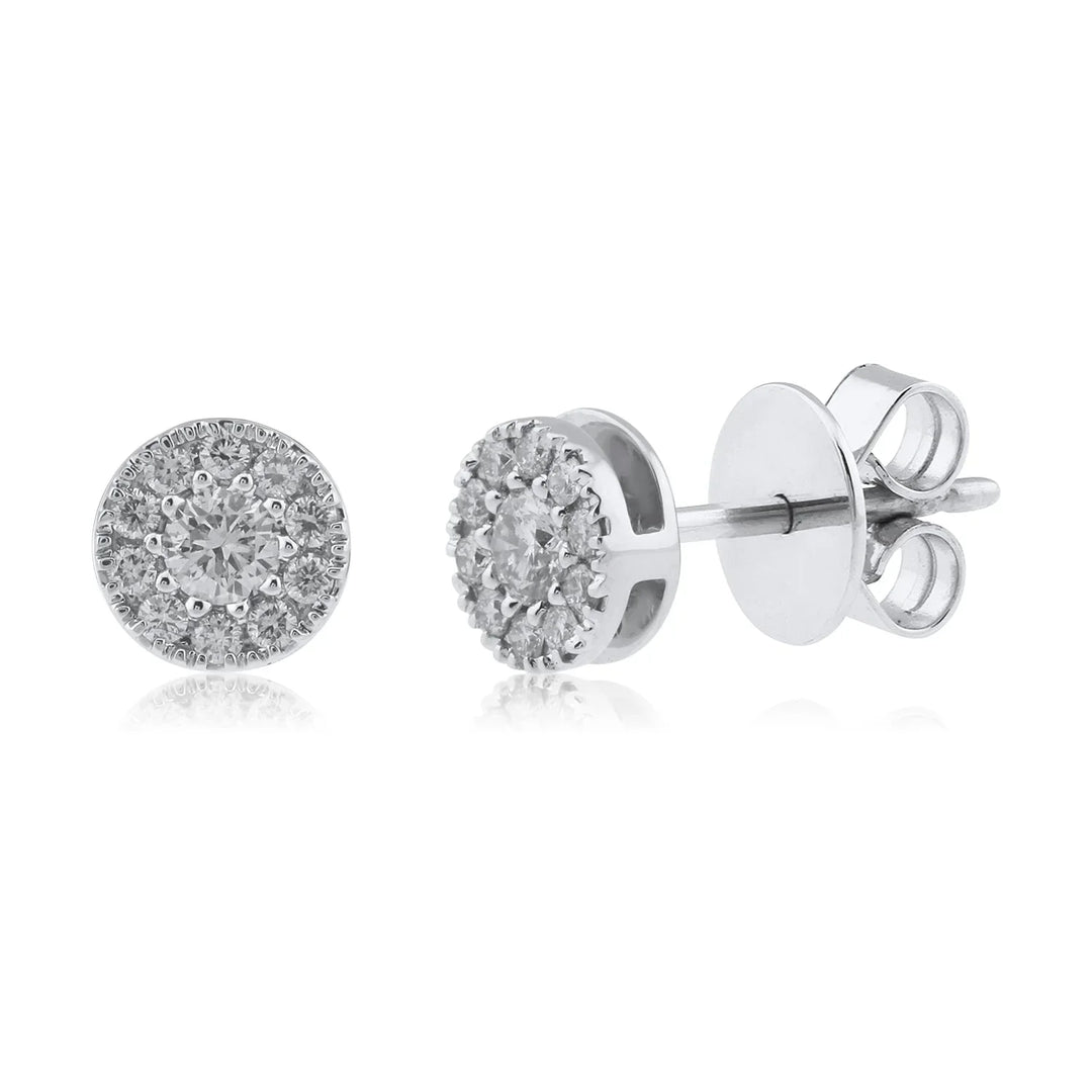 18K WG Circle Women Stud Diamond Earring-1pair - RB Diamond Jewellers