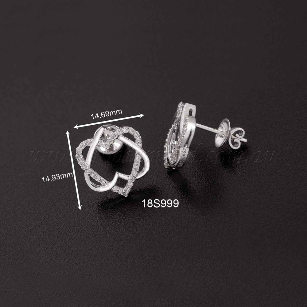 18K WG Diamond Earring-1Pair