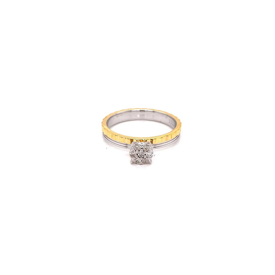18K WG Pressure Set Centre Two Tone  Engagement Diamond Ring-1Pc - RB Diamond Jewellers