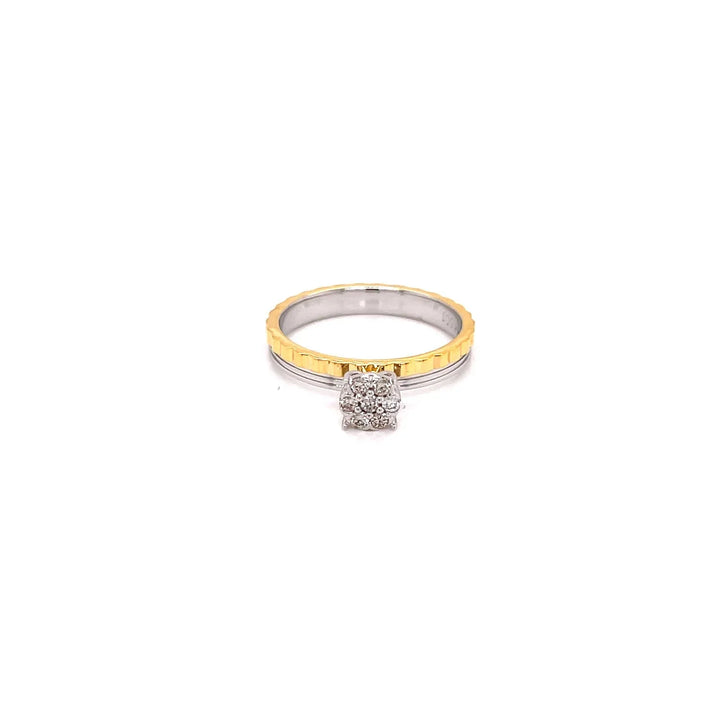 18K WG Pressure Set Centre Two Tone  Engagement Diamond Ring-1Pc - RB Diamond Jewellers