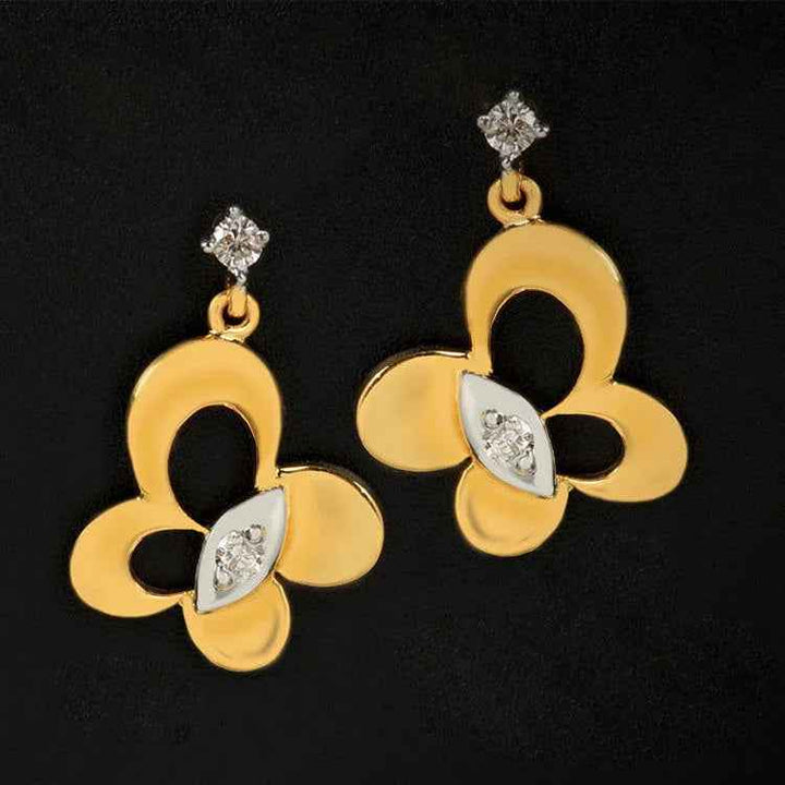 18K YG Diamond Earring-1Pair