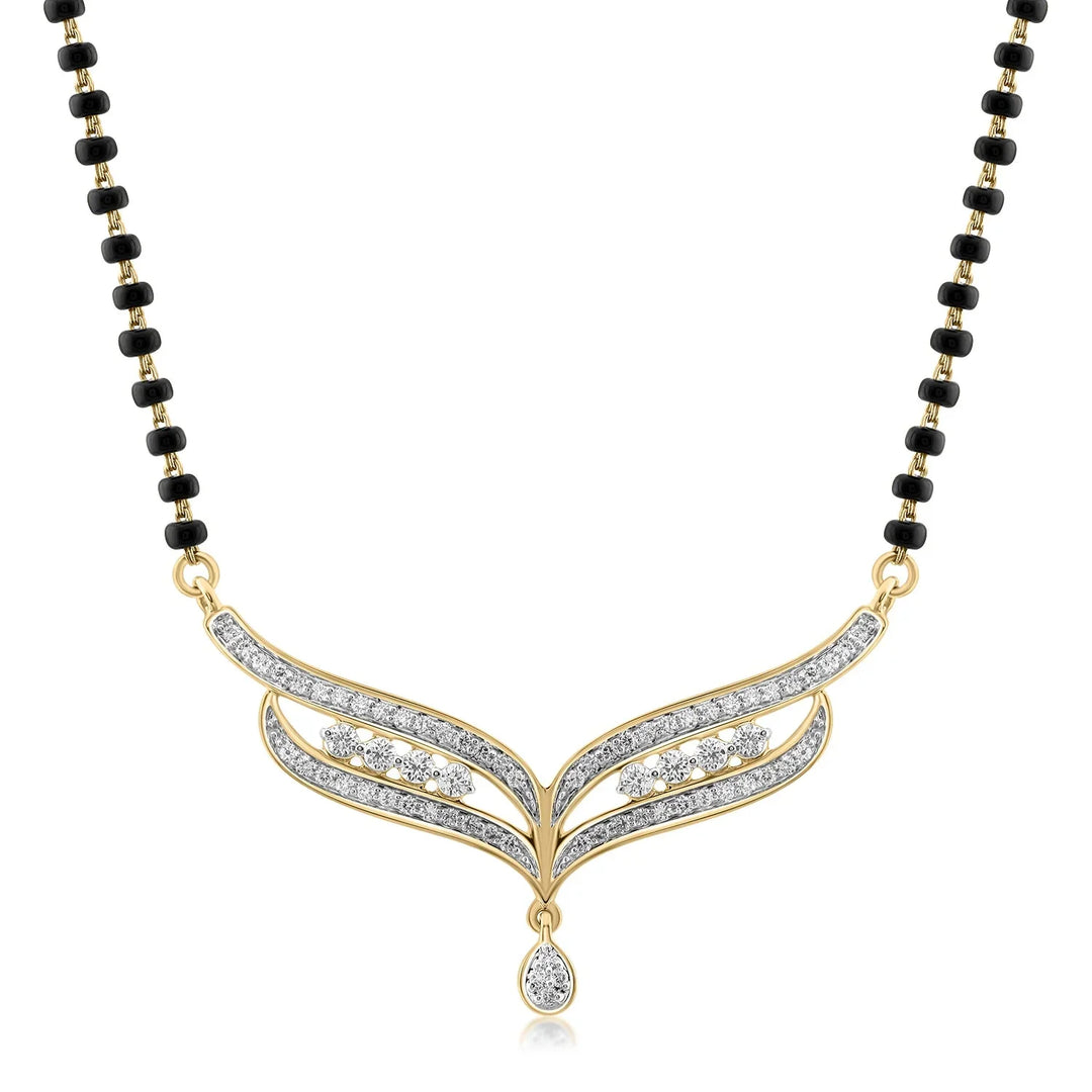 18K YG Drop Women Diamond Mangalsutra-1Pc - RB Diamond Jewellers