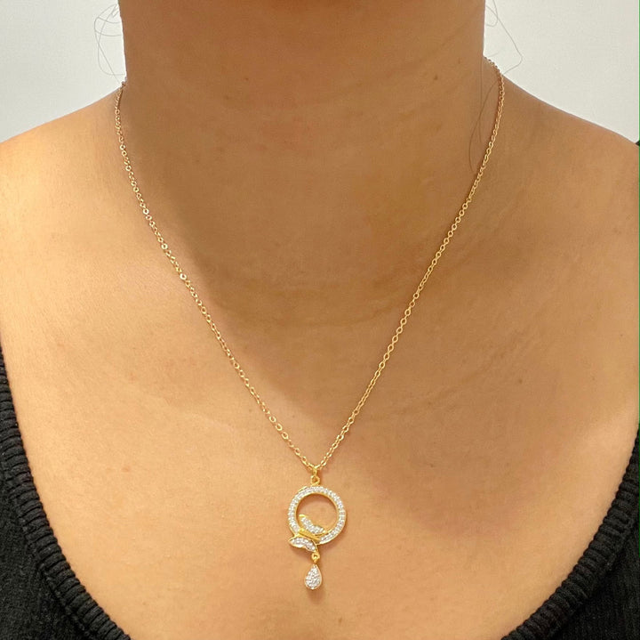 18K YG Fancy Butterfly Women Diamond Pendant-1pc - RB Diamond Jewellers