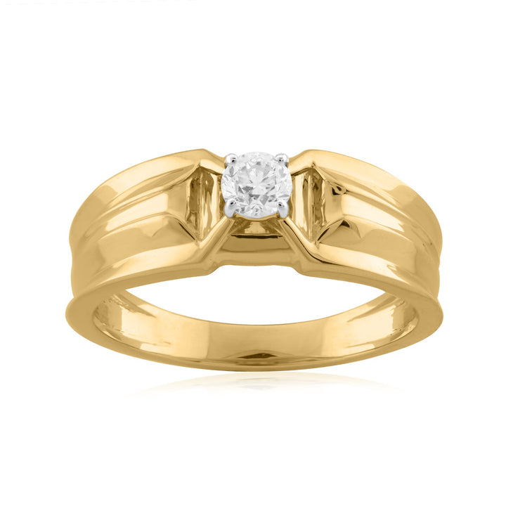 18K YG Men Diamond Solitaire Ring-1pc - RB Diamond Jewellers