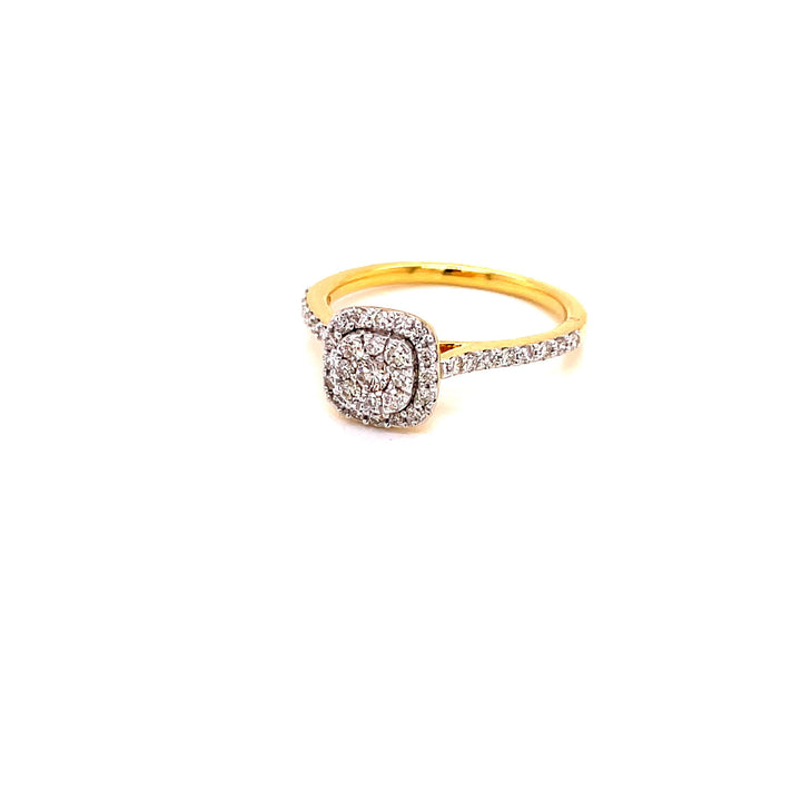 18K YG Pressure Set Centre  Engagement Women Diamond Ring-1pc - RB Diamond Jewellers