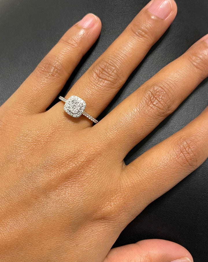 18K YG Pressure Set Centre  Engagement Women Diamond Ring-1pc - RB Diamond Jewellers