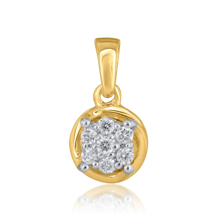 18K YG Pressure Set Diamond Pendant-1pc - RB Diamond Jewellers