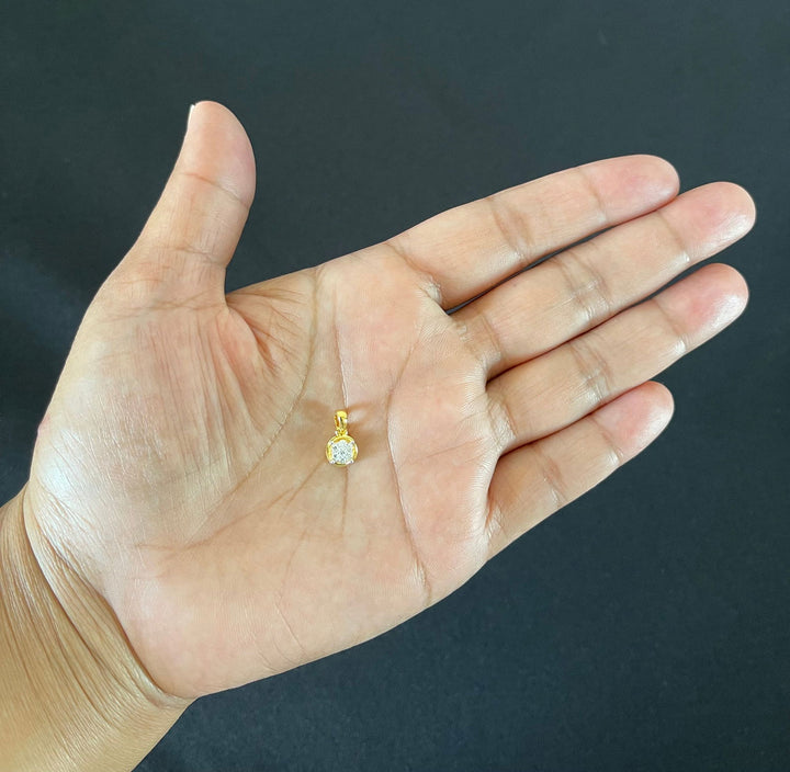 18K YG Pressure Set Diamond Pendant-1pc - RB Diamond Jewellers