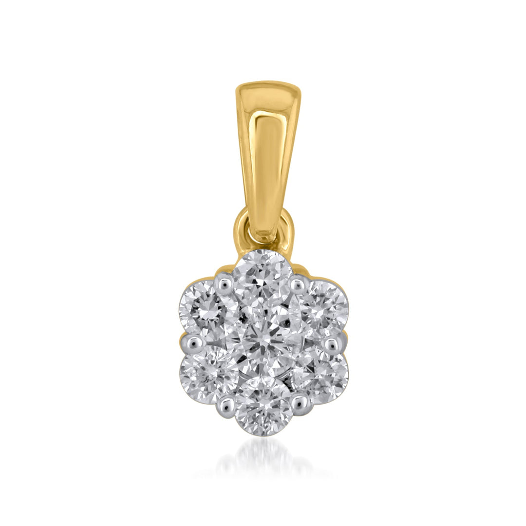 18K YG Pressure Set Diamond Pendant-1pc - RB Diamond Jewellers