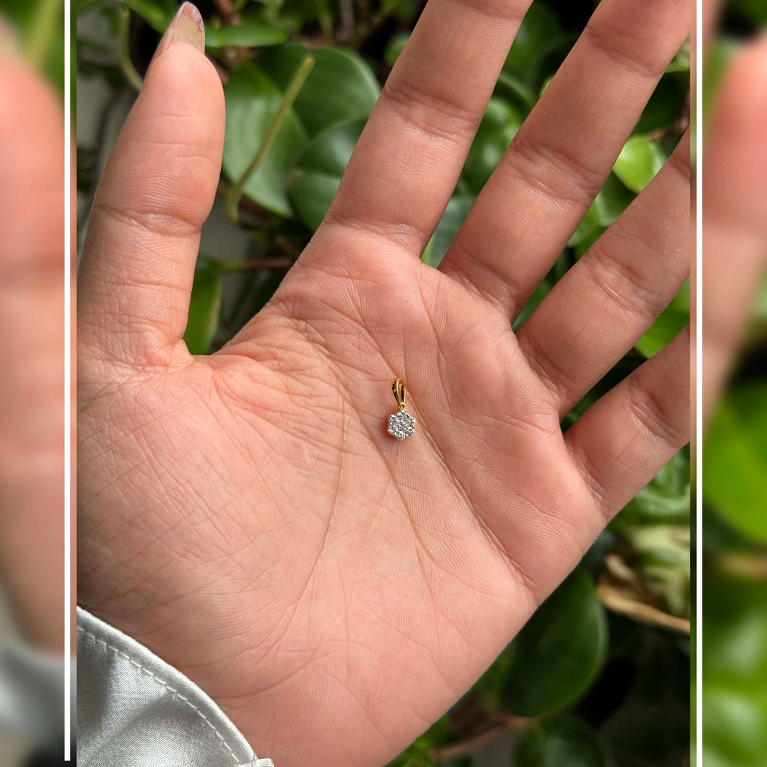 18K YG Pressure Set Diamond Pendant-1pc - RB Diamond Jewellers