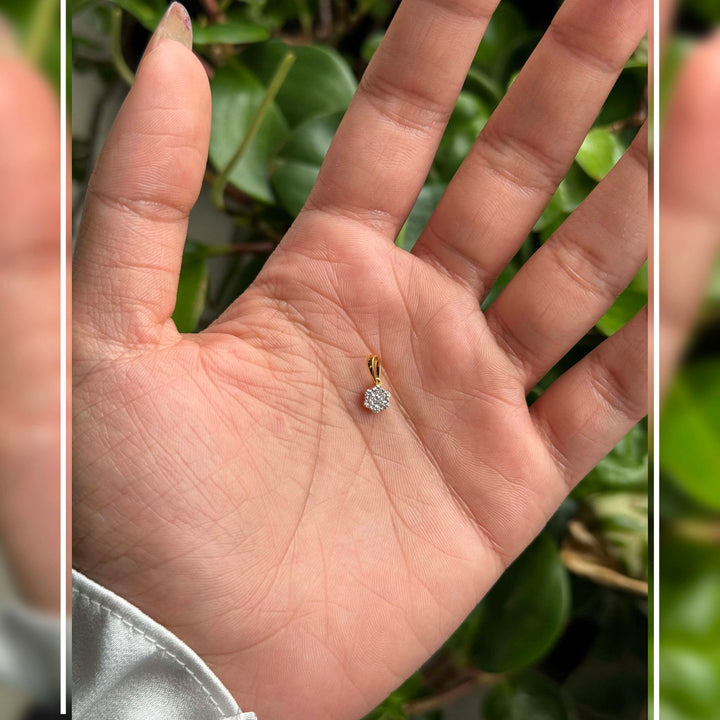 18K YG Pressure Set Diamond Pendant-1pc - RB Diamond Jewellers