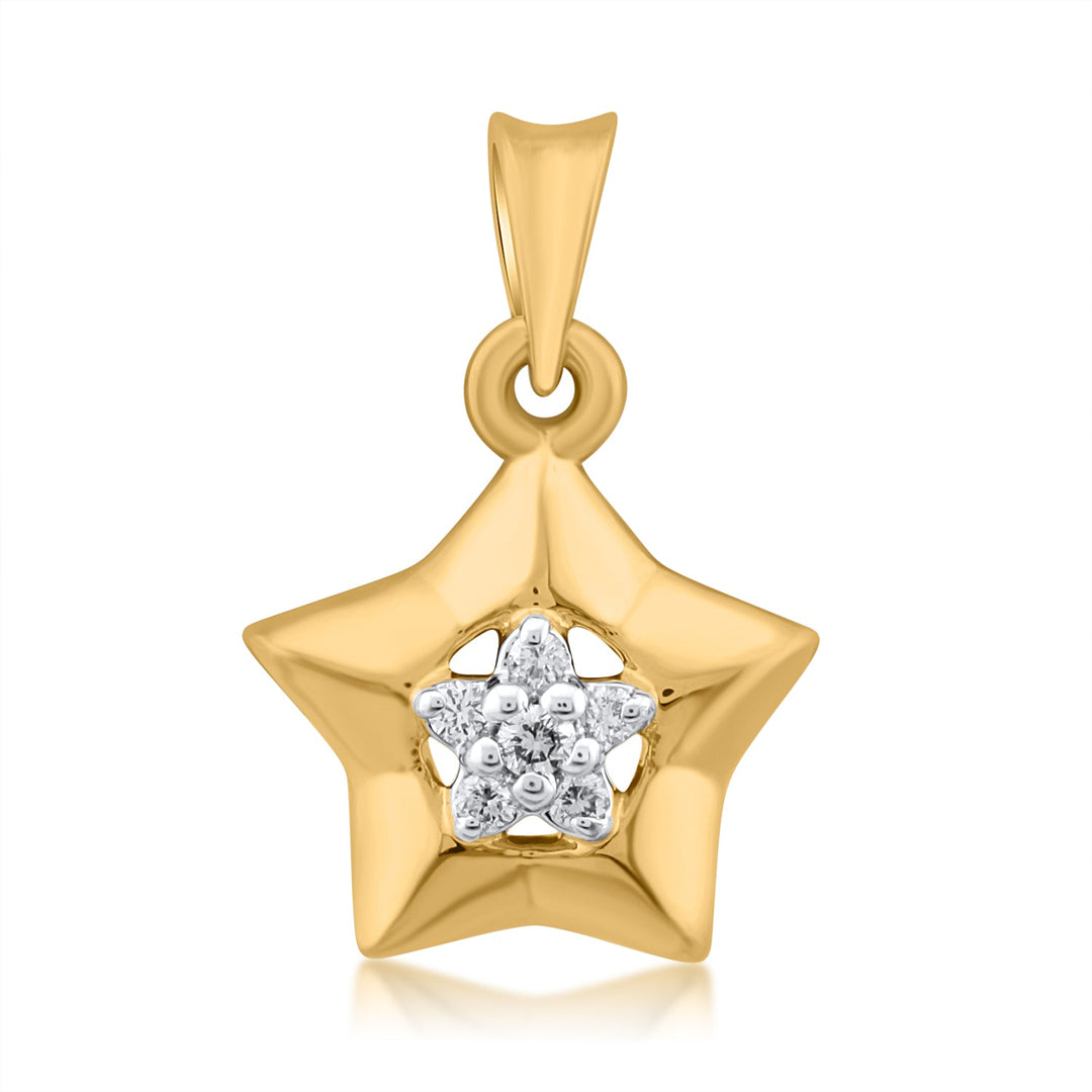 18K YG Star Diamond Pendant-1pc - RB Diamond Jewellers