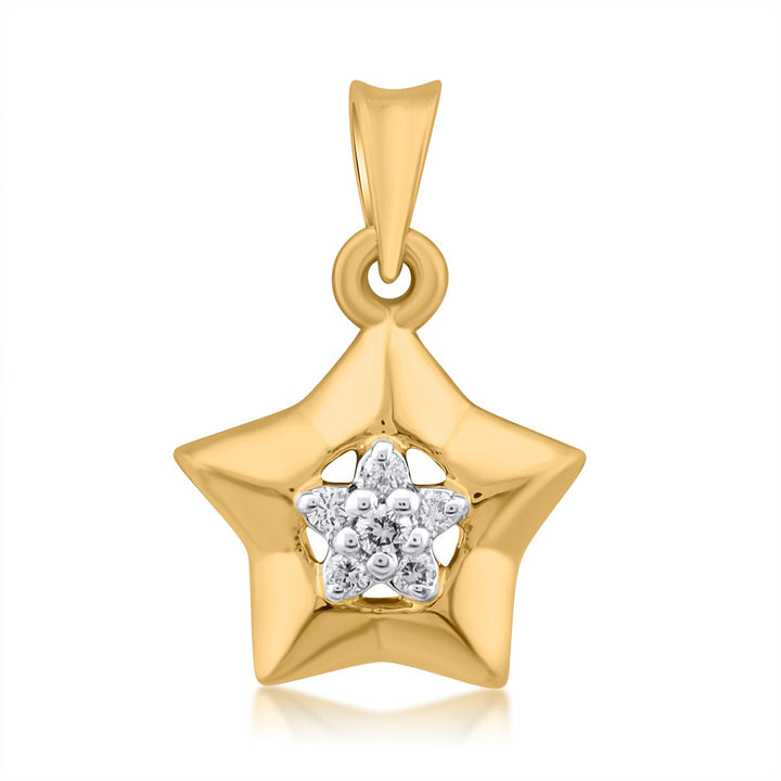 18K YG Star Diamond Pendant-1pc - RB Diamond Jewellers