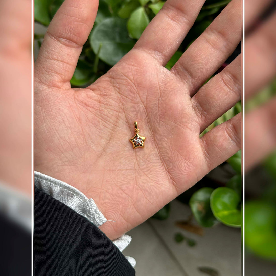18K YG Star Diamond Pendant-1pc - RB Diamond Jewellers
