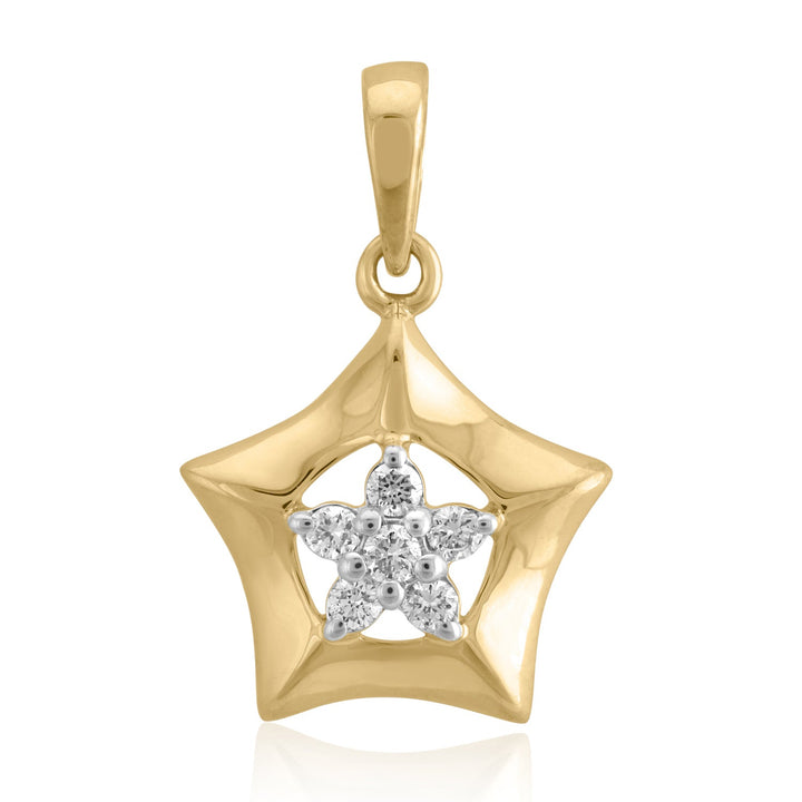 18K YG Star Diamond Pendant-1pc - RB Diamond Jewellers