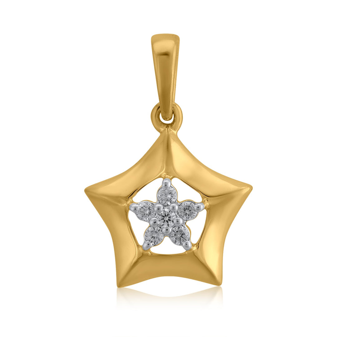 18K YG Star Diamond Pendant-1pc - RB Diamond Jewellers