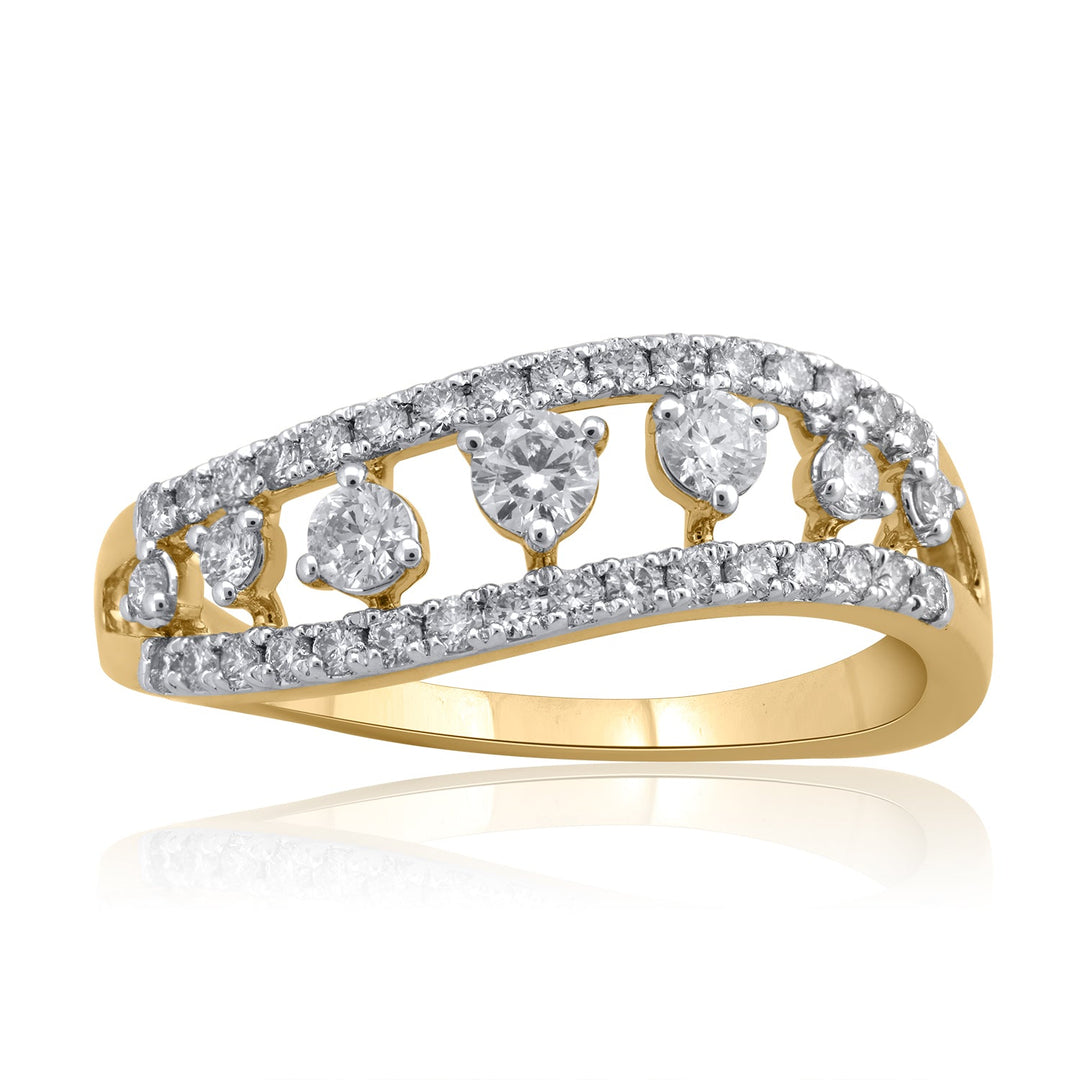 18K YG Women Band Diamond Ring-1pc - RB Diamond Jewellers