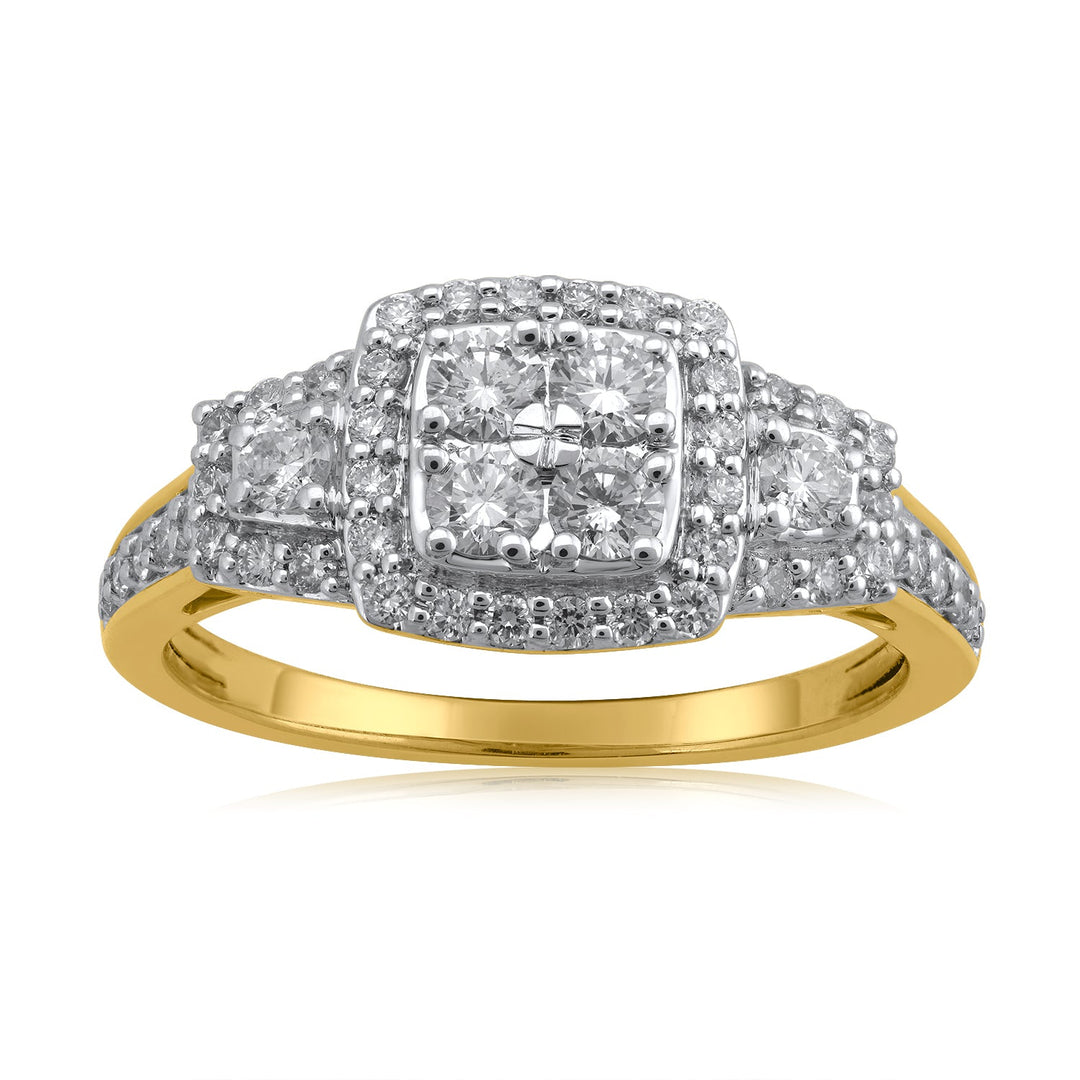 18K YG Women Bridal Diamond Ring-1pc - RB Diamond Jewellers