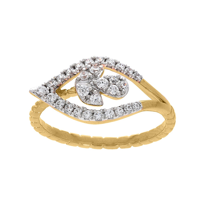 18K YG Women Cluster Diamond Ring-1pc - RB Diamond Jewellers
