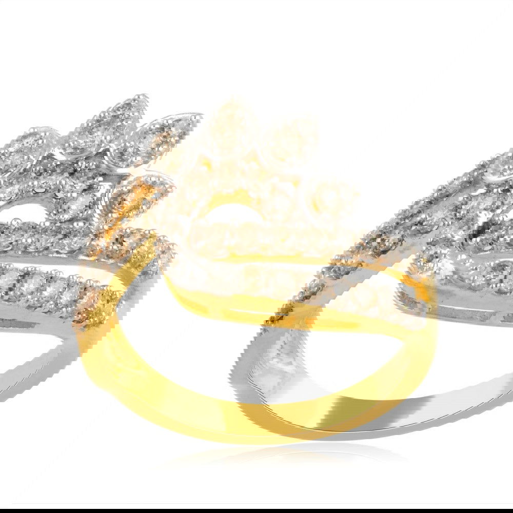 18K YG Women Cluster Diamond Ring-1pc - RB Diamond Jewellers