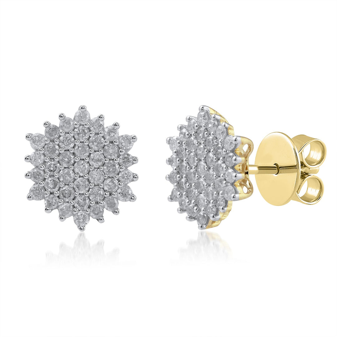 18K YG Women Diamond Ghera Earring-1pair - RB Diamond Jewellers