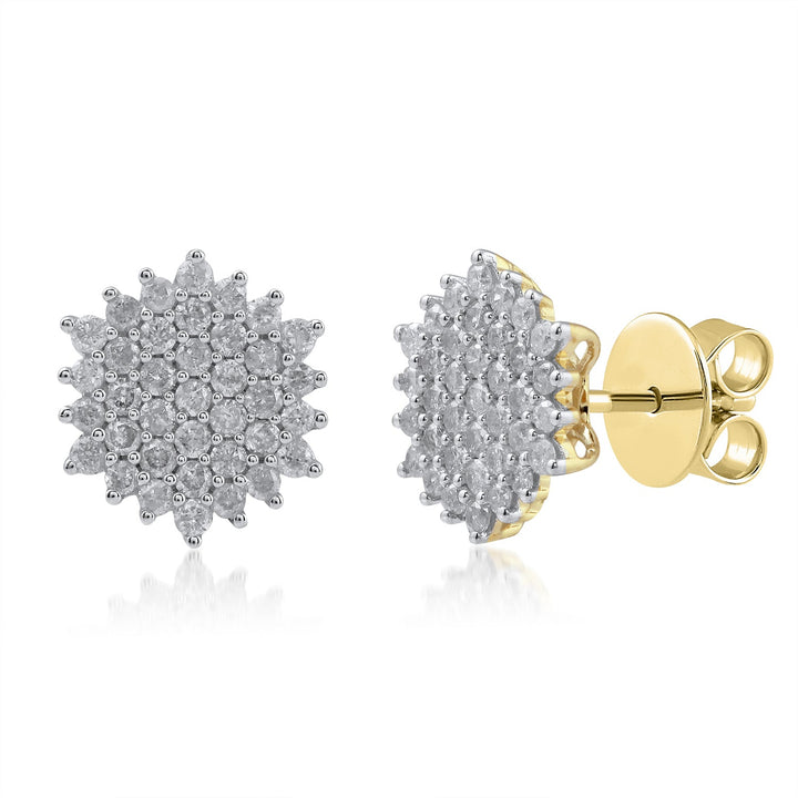 18K YG Women Diamond Ghera Earring-1pair - RB Diamond Jewellers