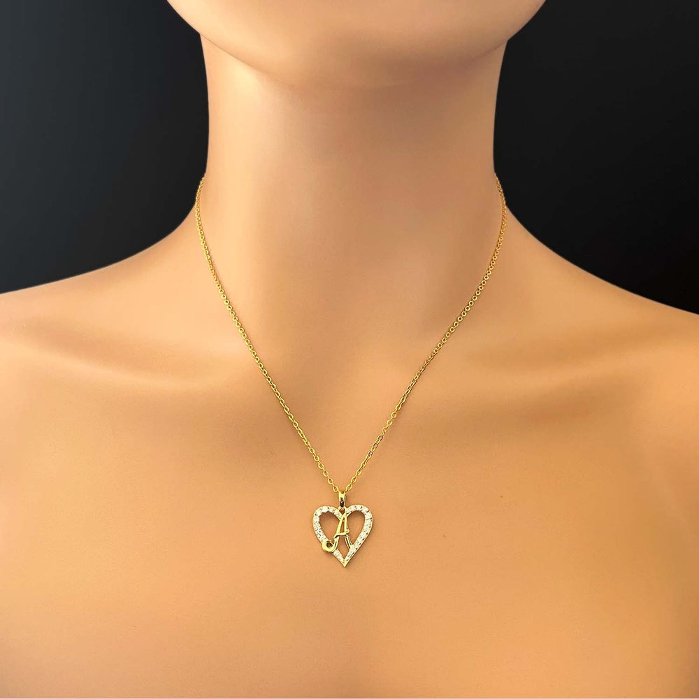 18K YG Women Diamond Heart Pendant-1pc - RB Diamond Jewellers