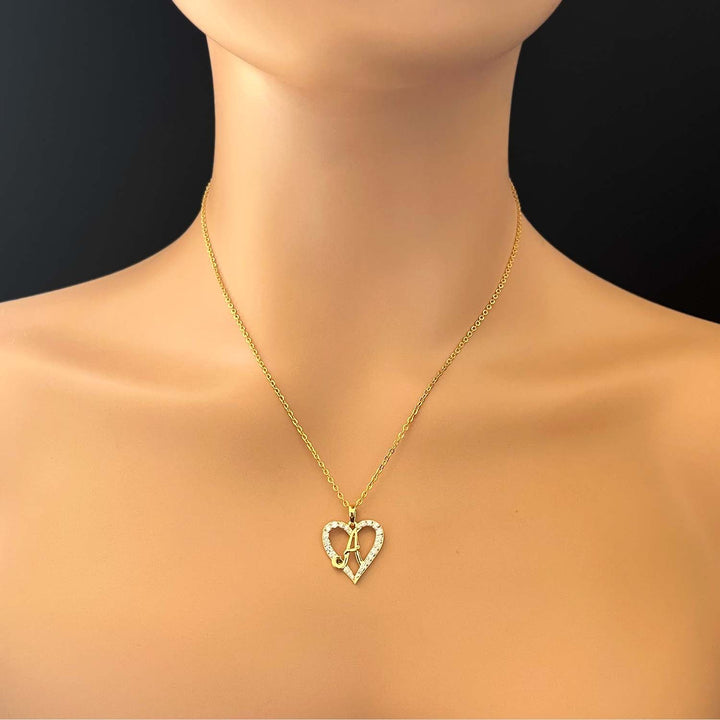 18K YG Women Diamond Heart Pendant-1pc - RB Diamond Jewellers