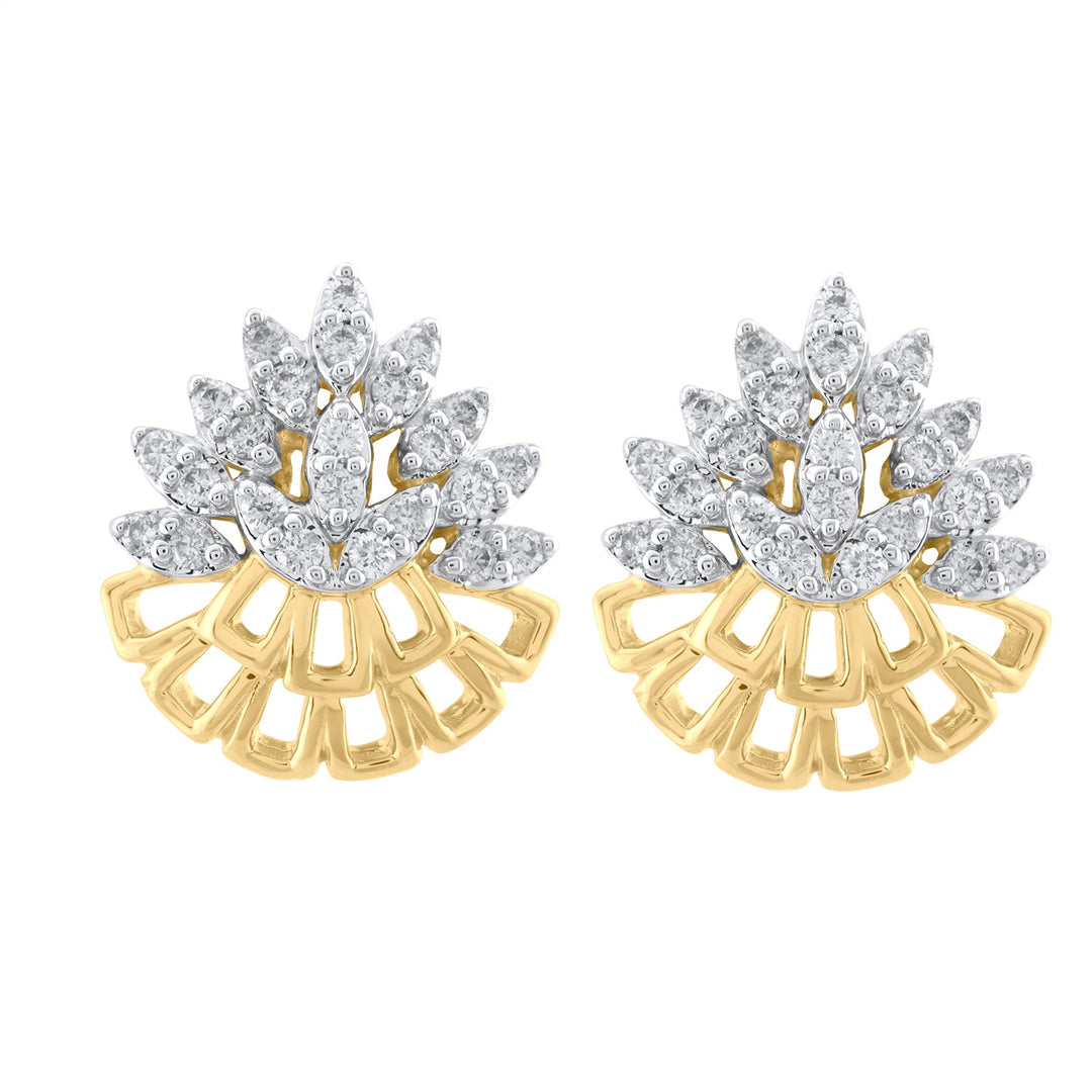 18K YG Women Fancy Diamond Earring-1pair - RB Diamond Jewellers