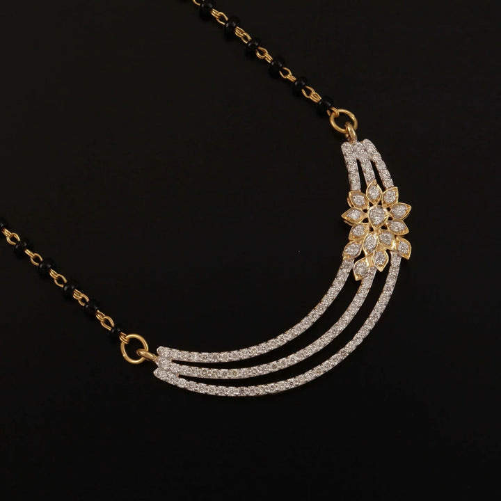 18K YG Women Fancy Diamond Mangalsutra-1pc - RB Diamond Jewellers