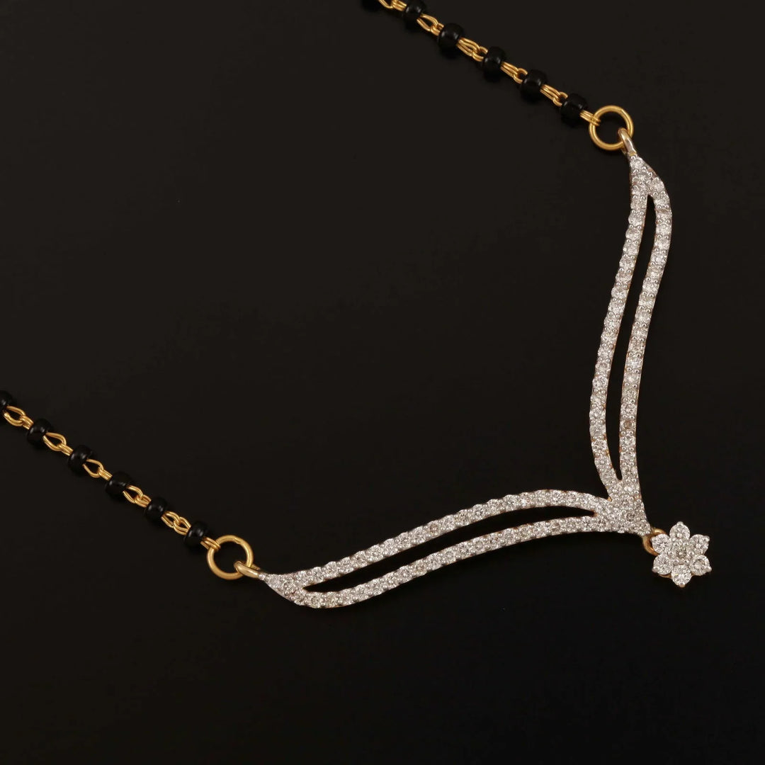 18K YG Women Fancy Diamond Mangalsutra-1pc - RB Diamond Jewellers