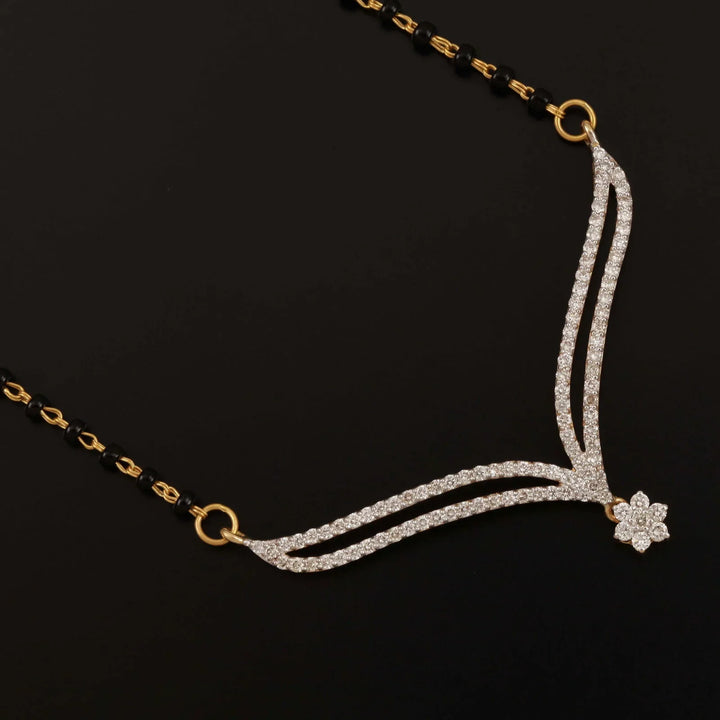 18K YG Women Fancy Diamond Mangalsutra-1pc - RB Diamond Jewellers