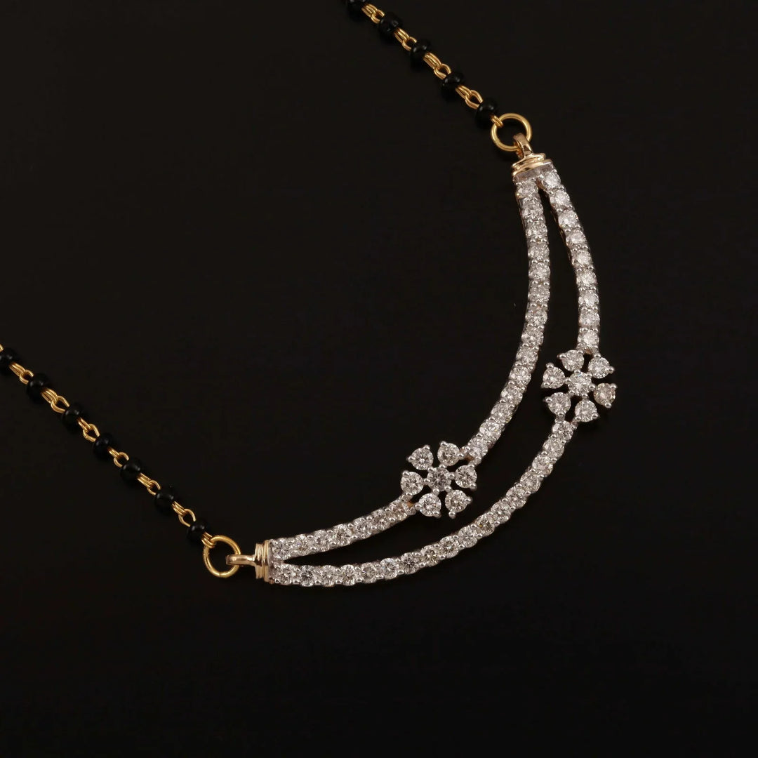 18K YG Women Fancy Diamond Mangalsutra-1pc - RB Diamond Jewellers