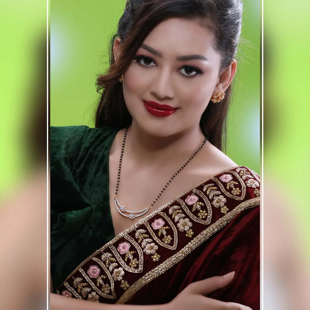 18K YG Women Fancy Diamond Mangalsutra-1pc - RB Diamond Jewellers