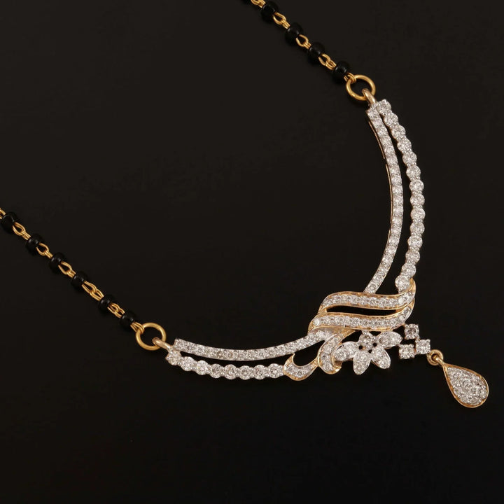 18K YG Women Fancy Diamond Mangalsutra-1pc - RB Diamond Jewellers