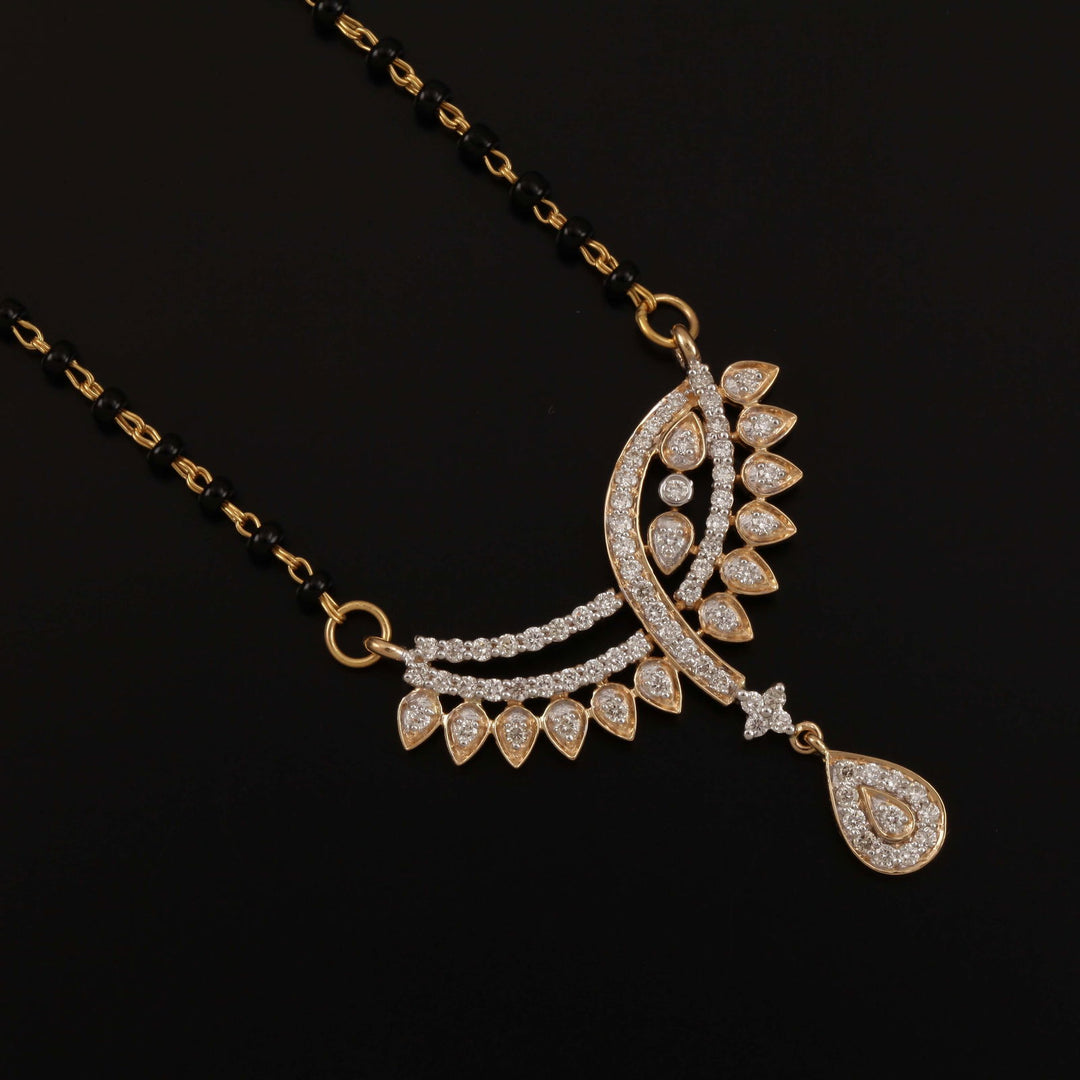 18K YG Women Fancy Diamond Mangalsutra-1pc - RB Diamond Jewellers
