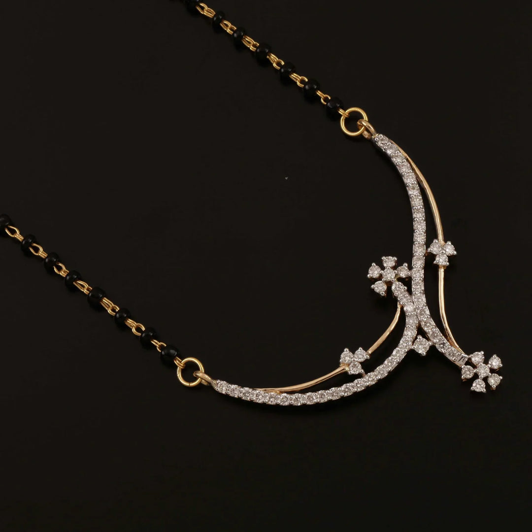 18K YG Women Fancy Diamond Mangalsutra-1pc - RB Diamond Jewellers