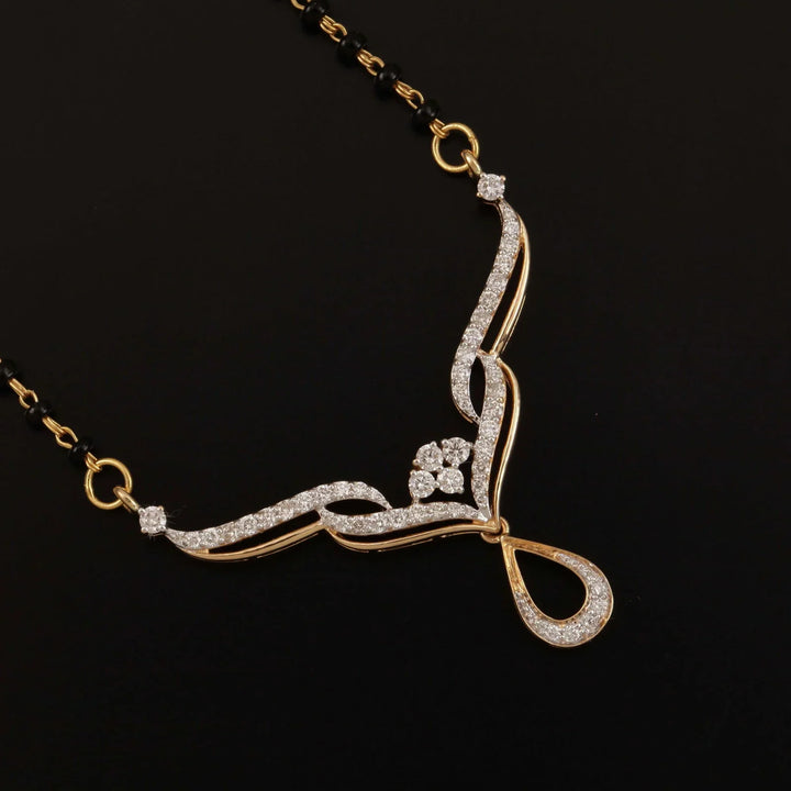18K YG Women Fancy Diamond Mangalsutra-1pc - RB Diamond Jewellers