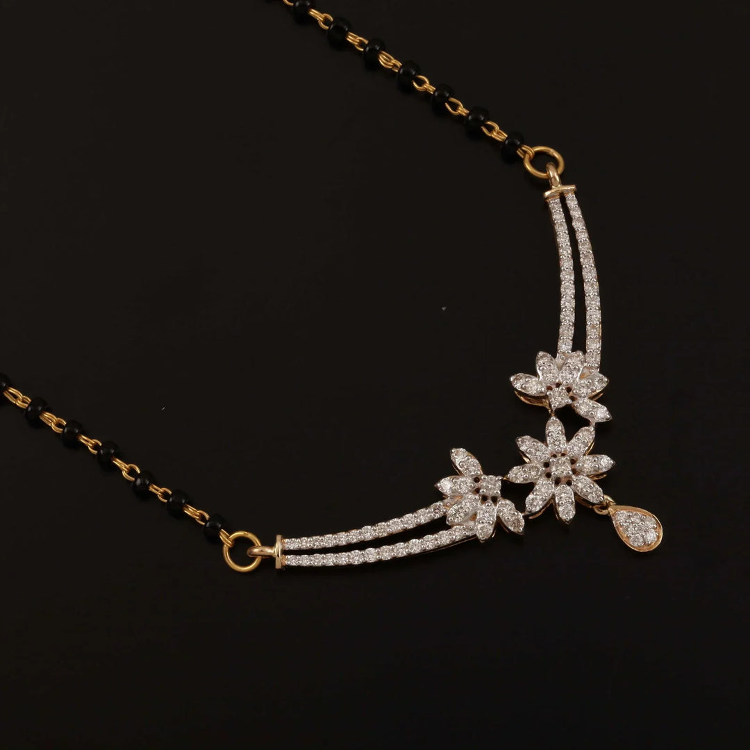 18K YG Women Fancy Diamond Mangalsutra-1pc - RB Diamond Jewellers